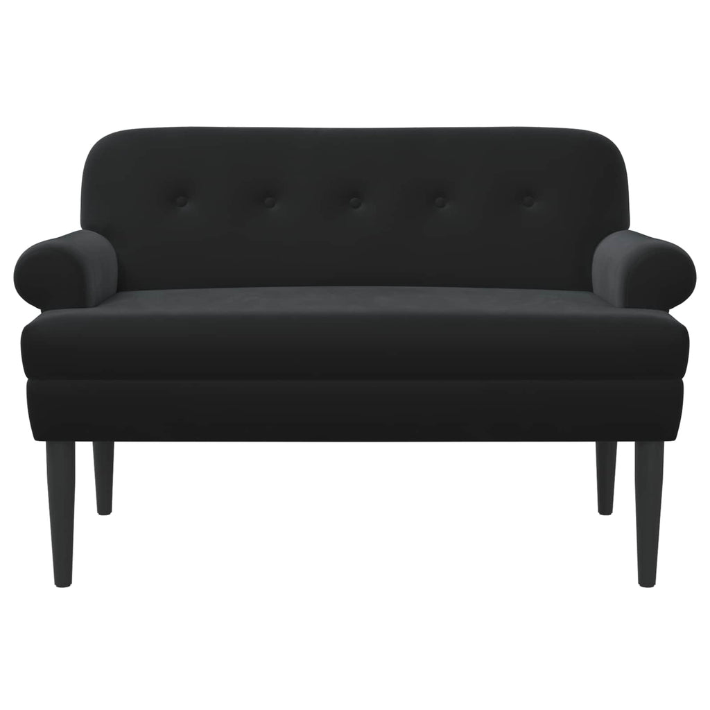 Love seat με κουμπιά Μαύρο 120 x 66 x 78 εκ. Βελούδο