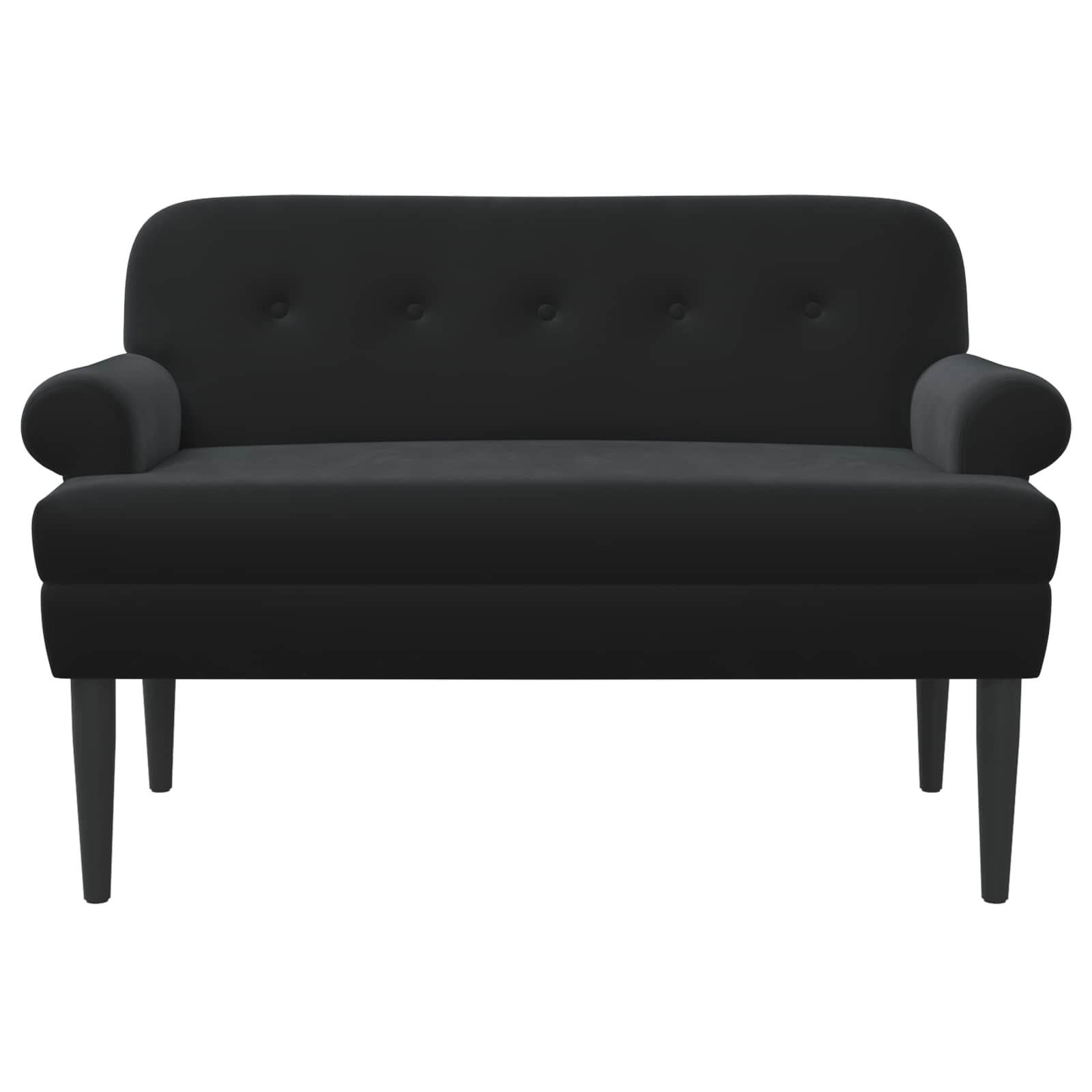 Love seat με κουμπιά Μαύρο 120 x 66 x 78 εκ. Βελούδο
