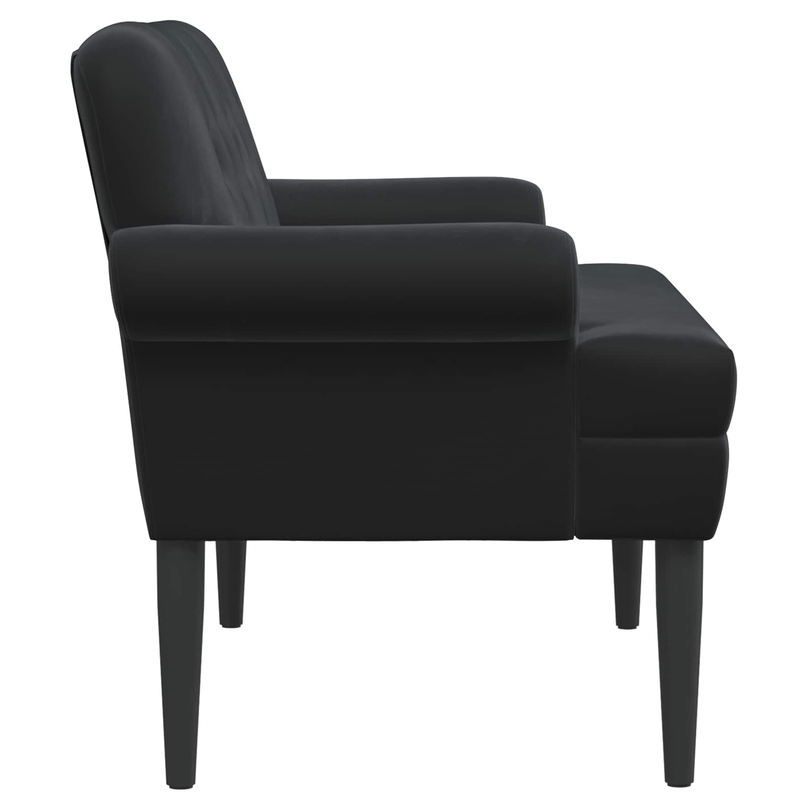 Love seat με κουμπιά Μαύρο 120 x 66 x 78 εκ. Βελούδο