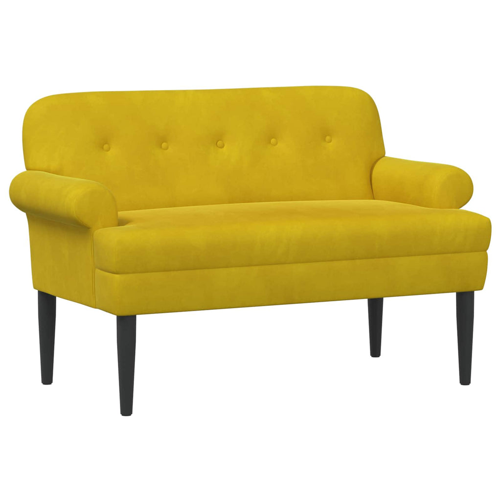 Love seat με κουμπιά Κίτρινο 120 x 66 x 78 εκ. Βελούδο