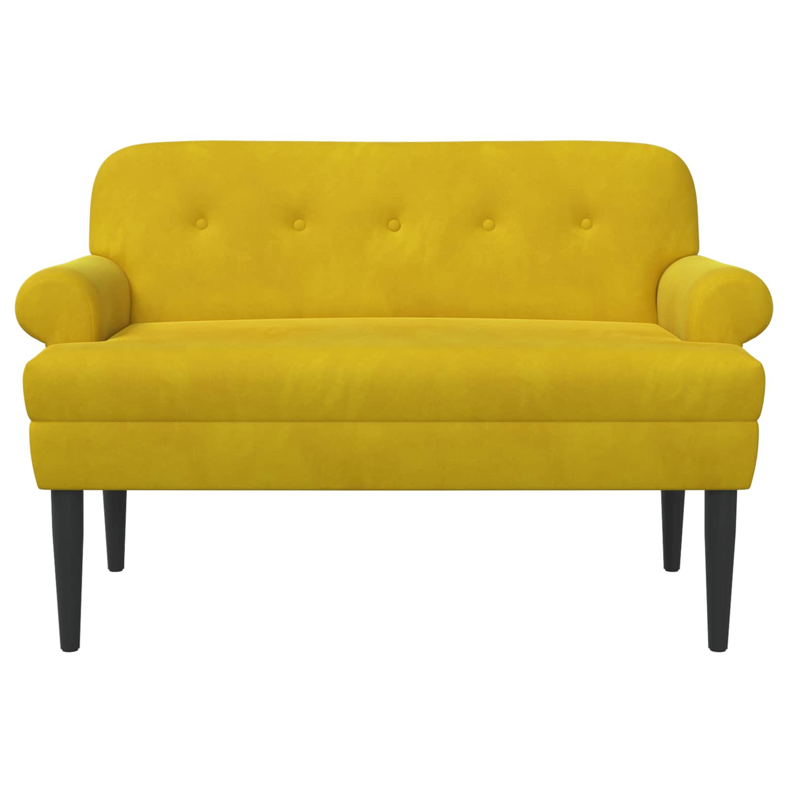 Love seat με κουμπιά Κίτρινο 120 x 66 x 78 εκ. Βελούδο