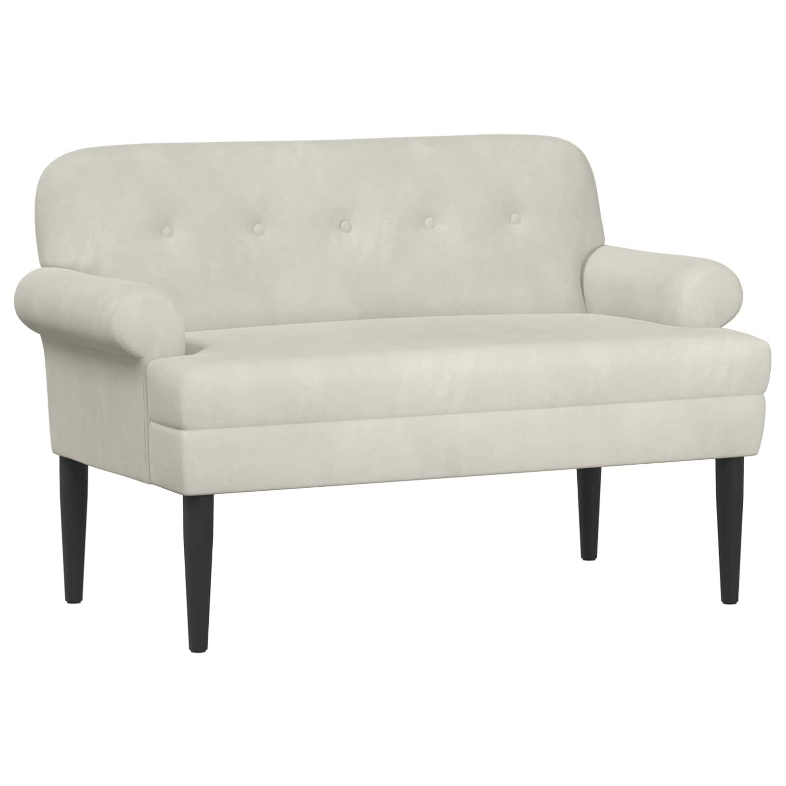 Love seat με κουμπιά Κρεμ 120 x 66 x 78 εκ. Βελούδο