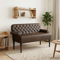 Love seat με κουμπιά Καφέ 120 x 65 x 78 εκ