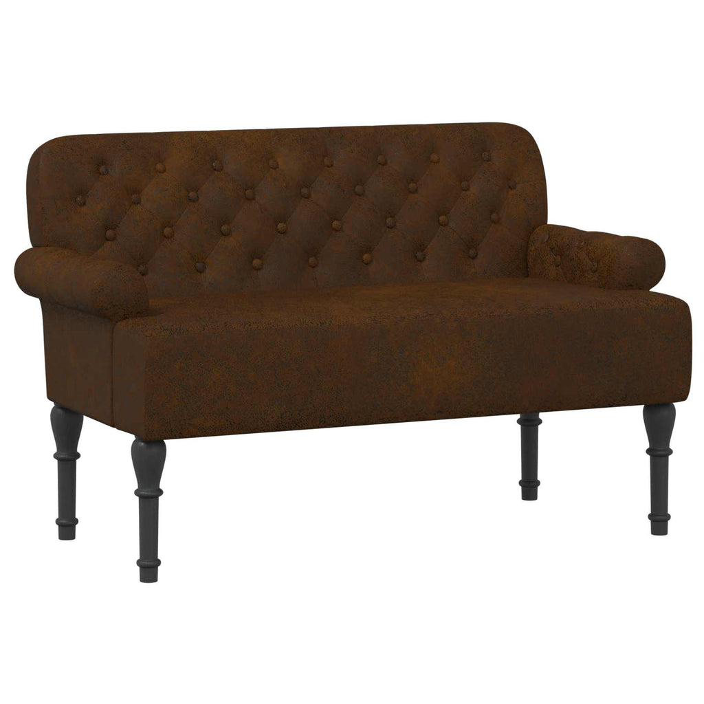 Love seat με κουμπιά Καφέ 120 x 65 x 78 εκ