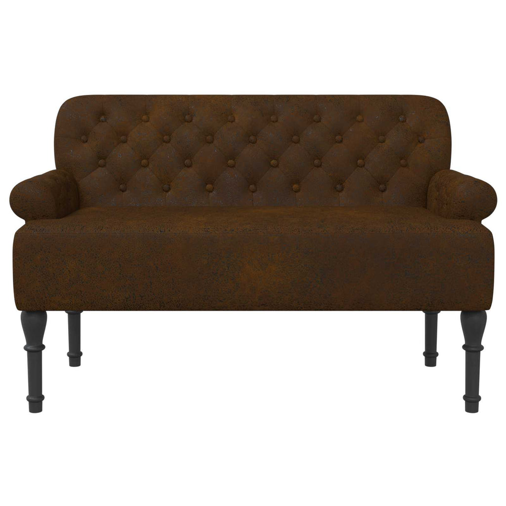 Love seat με κουμπιά Καφέ 120 x 65 x 78 εκ