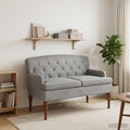 Love seat με κουμπιά Ανοιχτό γκρι 111 x 65 x 79 εκ Βελούδο