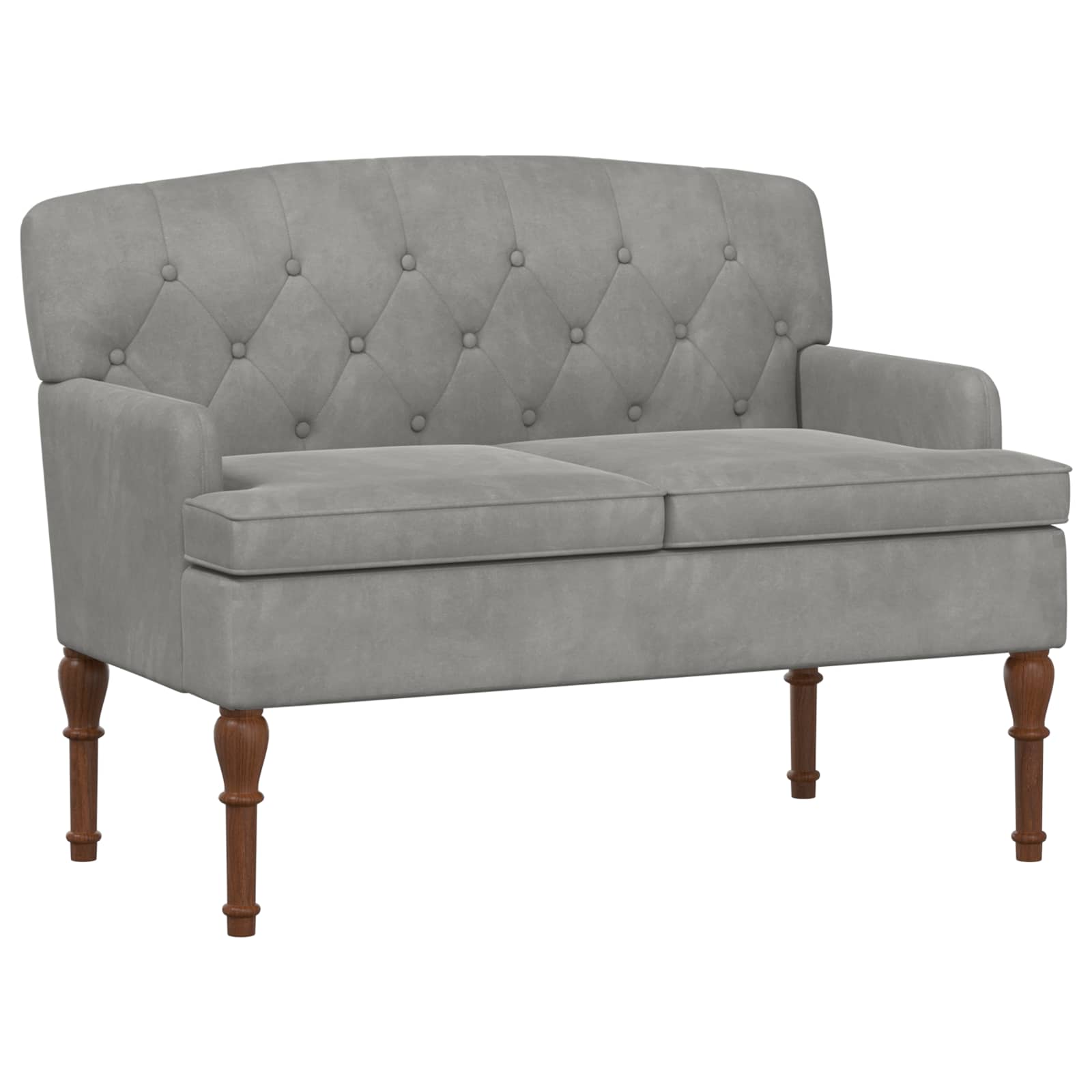 Love seat με κουμπιά Ανοιχτό γκρι 111 x 65 x 79 εκ Βελούδο