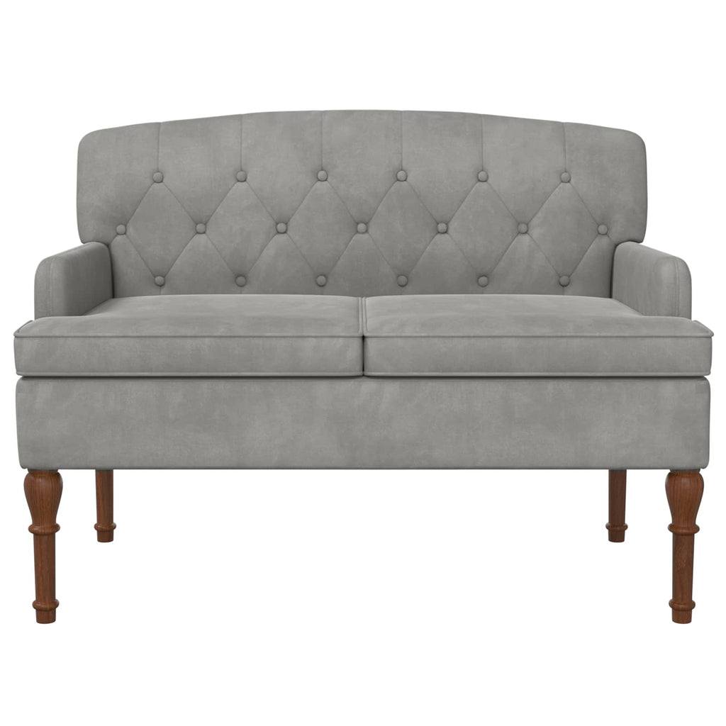 Love seat με κουμπιά Ανοιχτό γκρι 111 x 65 x 79 εκ Βελούδο