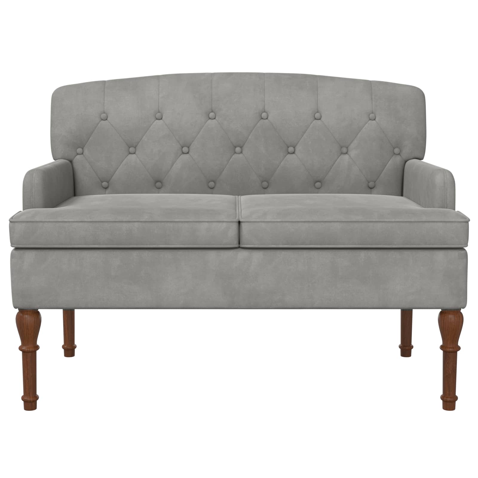 Love seat με κουμπιά Ανοιχτό γκρι 111 x 65 x 79 εκ Βελούδο