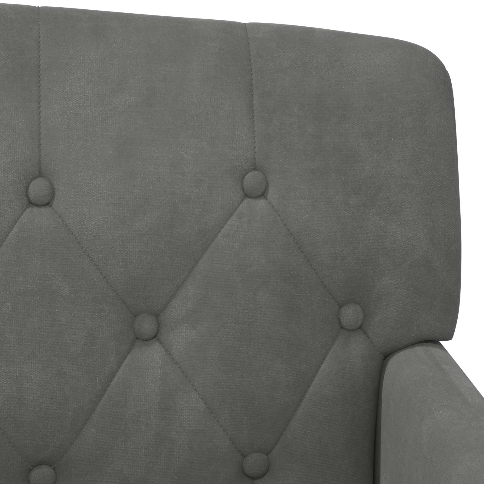 Love seat με κουμπιά Σκούρο Γκρι 111 x 65 x 79 εκ Βελούδο