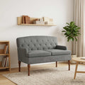 Love seat με κουμπιά Σκούρο Γκρι 111 x 65 x 79 εκ Βελούδο