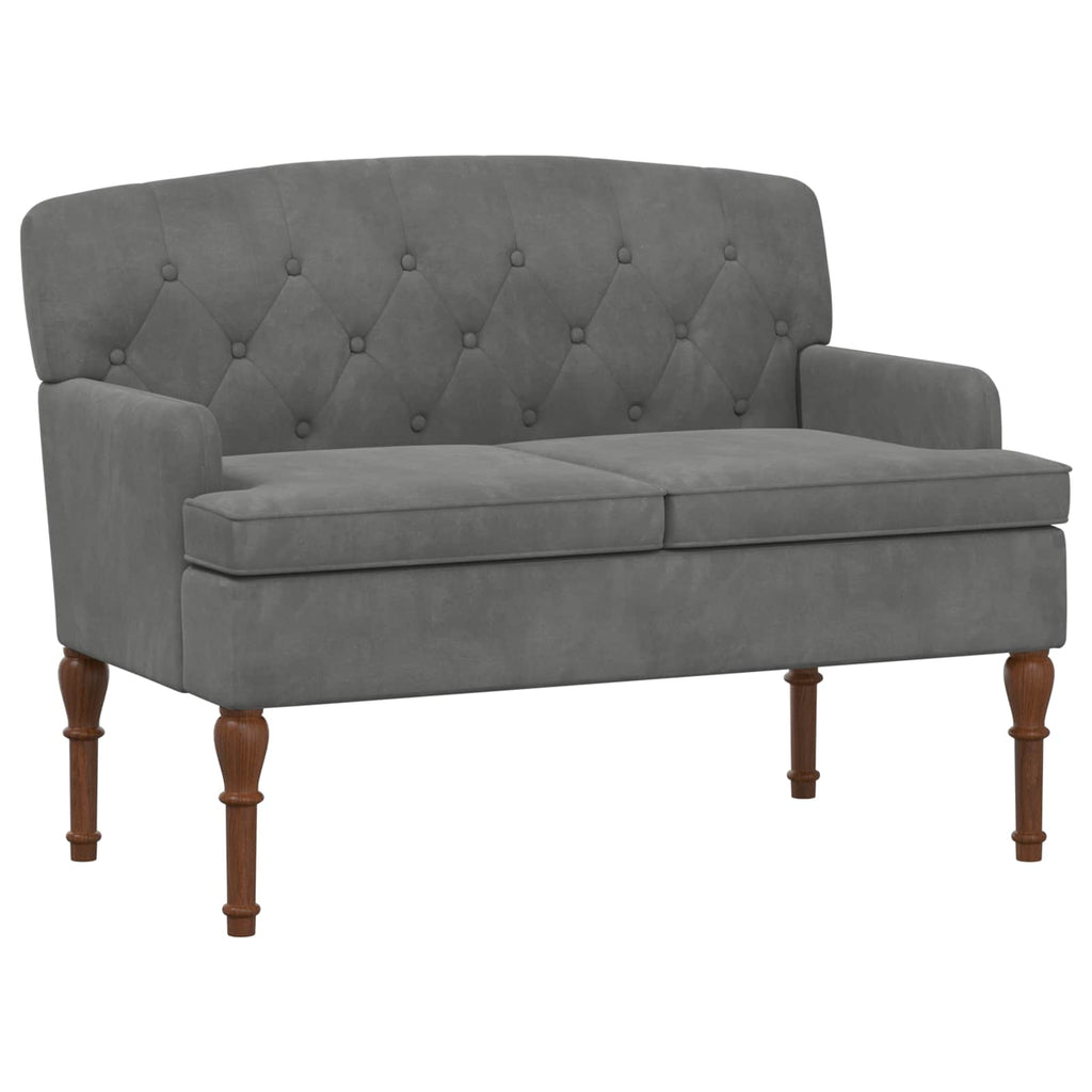 Love seat με κουμπιά Σκούρο Γκρι 111 x 65 x 79 εκ Βελούδο