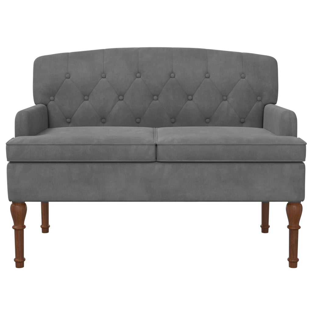 Love seat με κουμπιά Σκούρο Γκρι 111 x 65 x 79 εκ Βελούδο