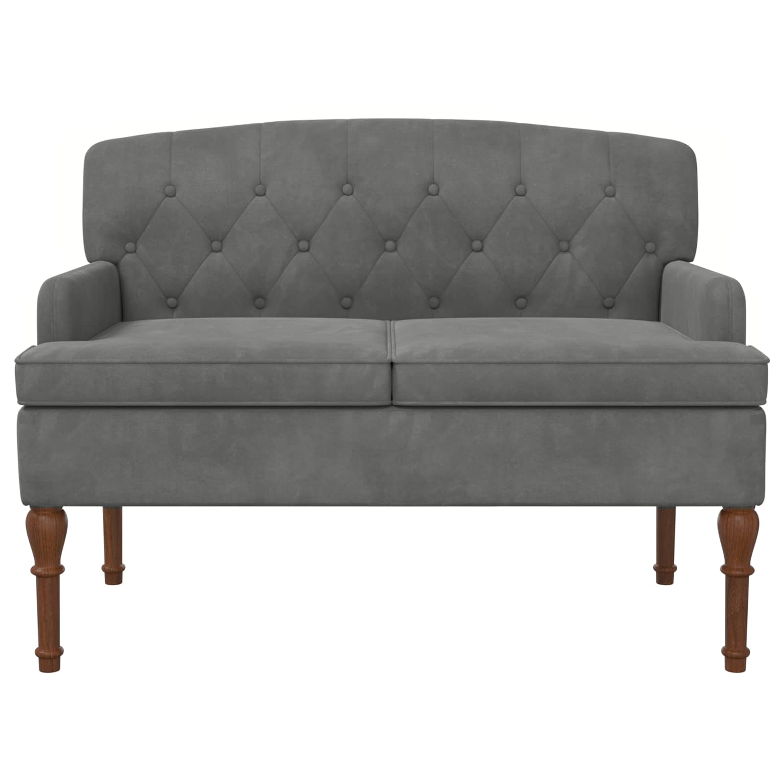 Love seat με κουμπιά Σκούρο Γκρι 111 x 65 x 79 εκ Βελούδο
