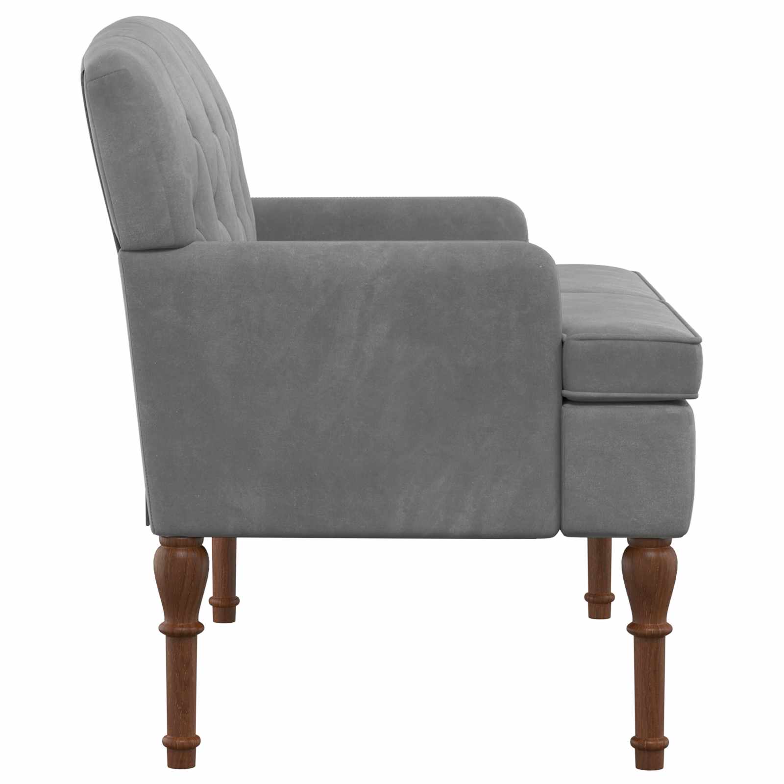 Love seat με κουμπιά Σκούρο Γκρι 111 x 65 x 79 εκ Βελούδο