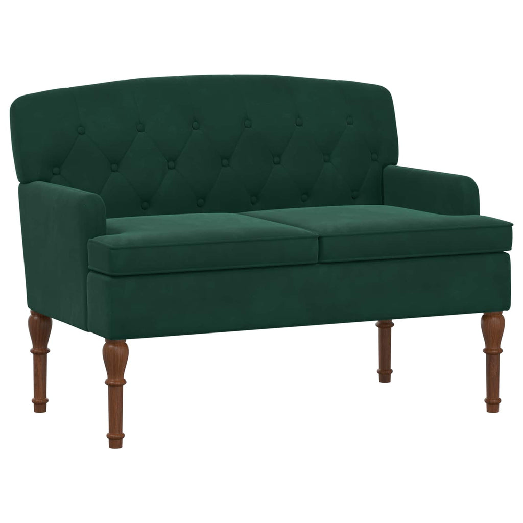 Love seat με κουμπιά Σκούρο Πράσινο 111 x 65 x 79 εκ Βελούδο