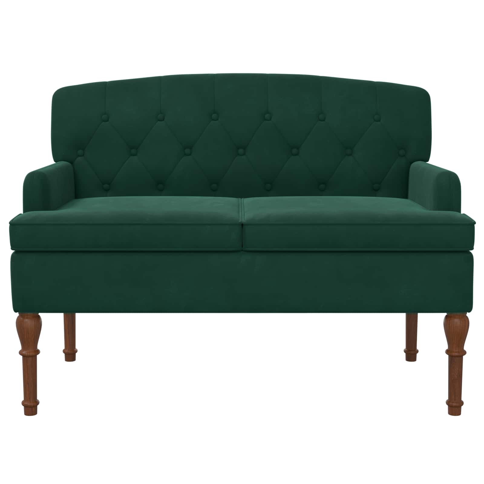 Love seat με κουμπιά Σκούρο Πράσινο 111 x 65 x 79 εκ Βελούδο