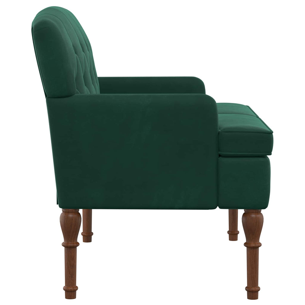 Love seat με κουμπιά Σκούρο Πράσινο 111 x 65 x 79 εκ Βελούδο