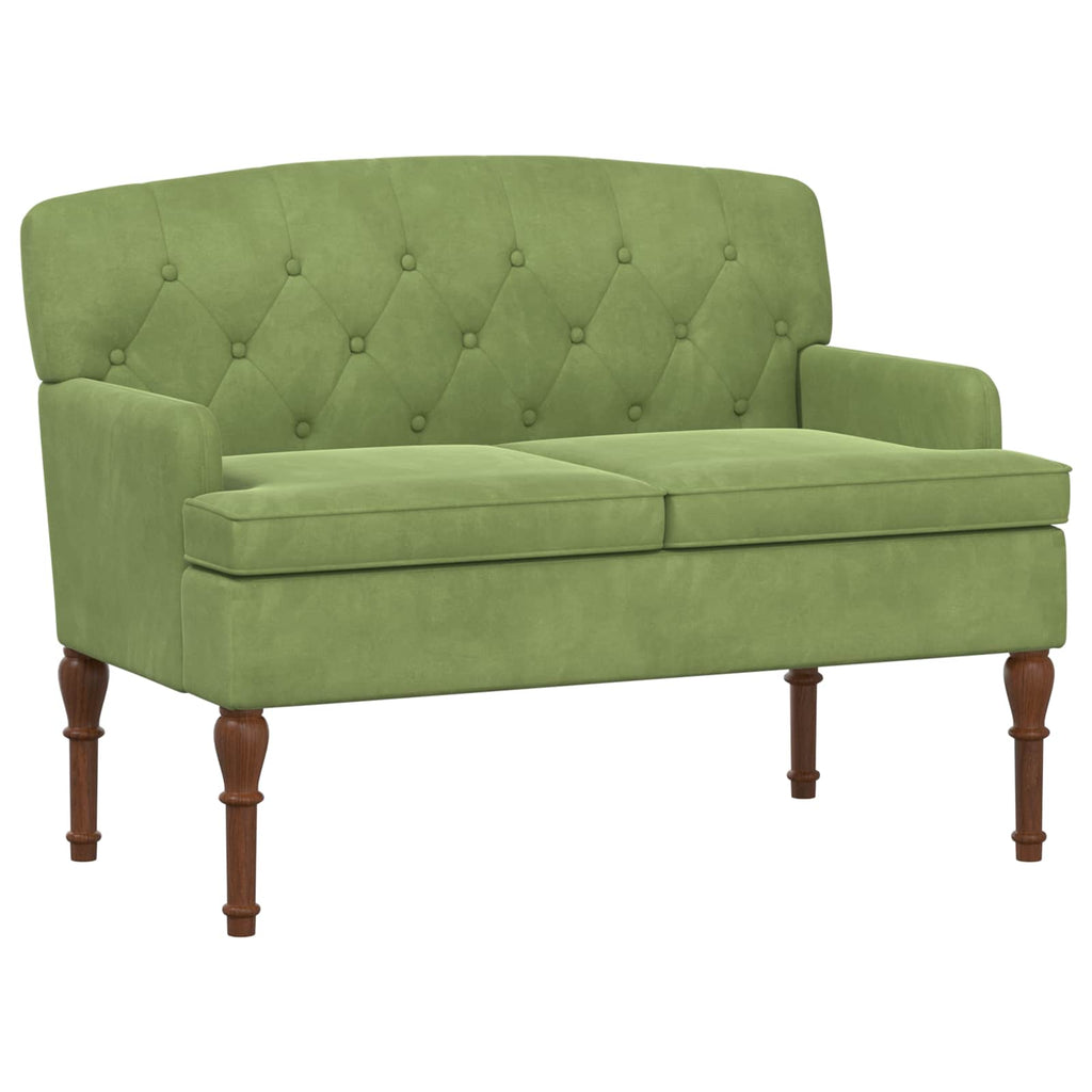 Love seat με κουμπιά Ανοιχτό Πράσινο 111 x 65 x 79 εκ Βελούδο