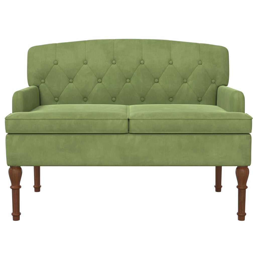 Love seat με κουμπιά Ανοιχτό Πράσινο 111 x 65 x 79 εκ Βελούδο