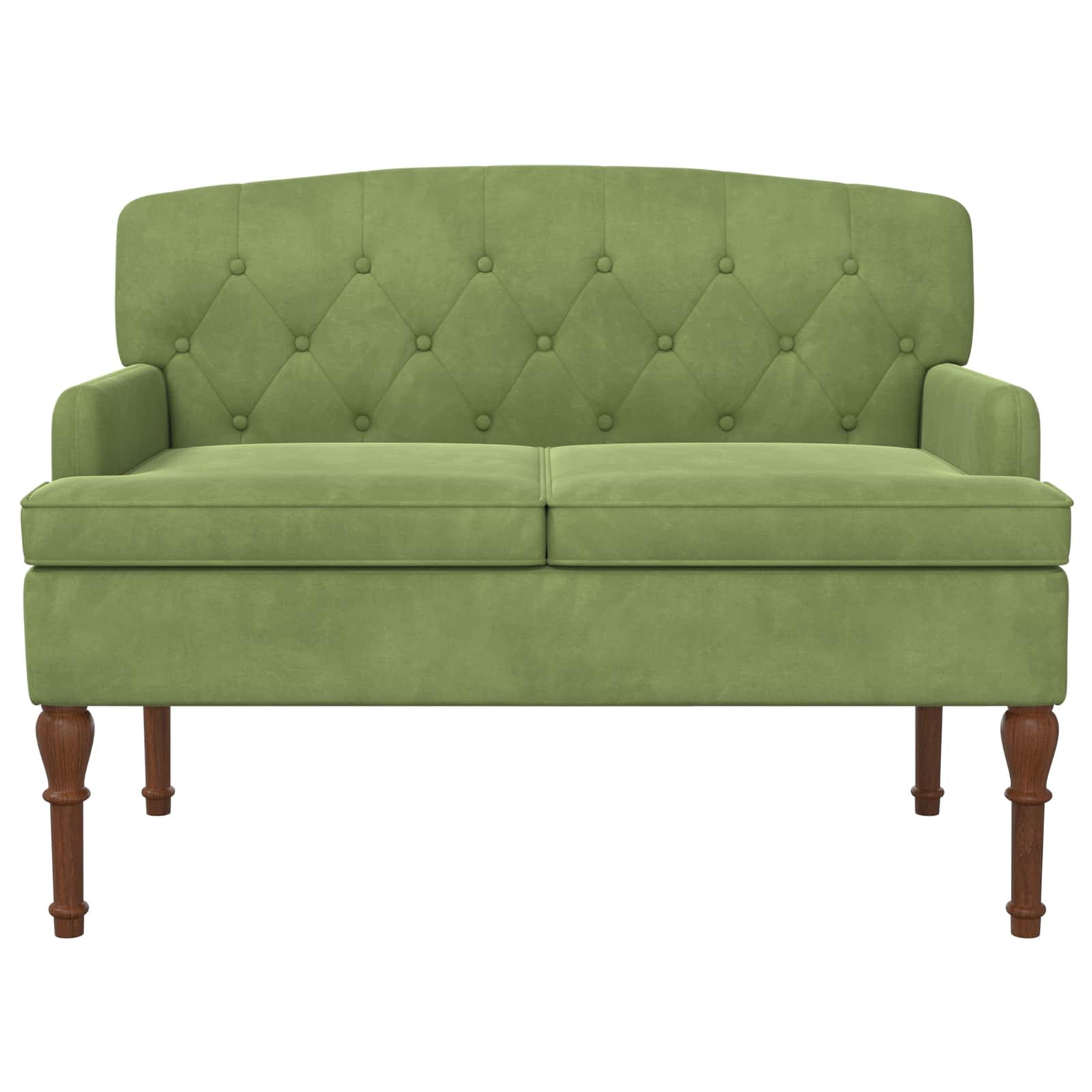 Love seat με κουμπιά Ανοιχτό Πράσινο 111 x 65 x 79 εκ Βελούδο