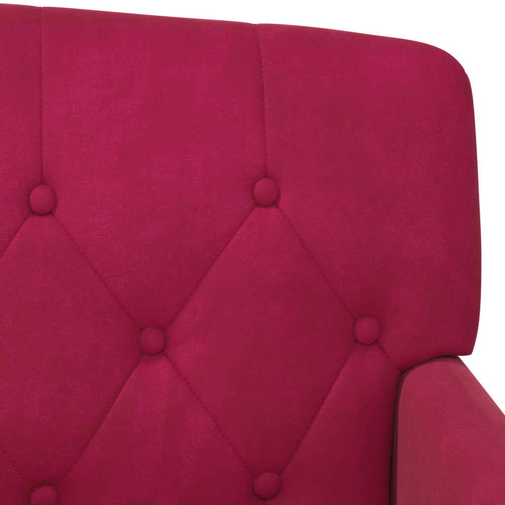 Love seat με κουμπιά Κόκκινο 111 x 65 x 79 εκ Βελούδο