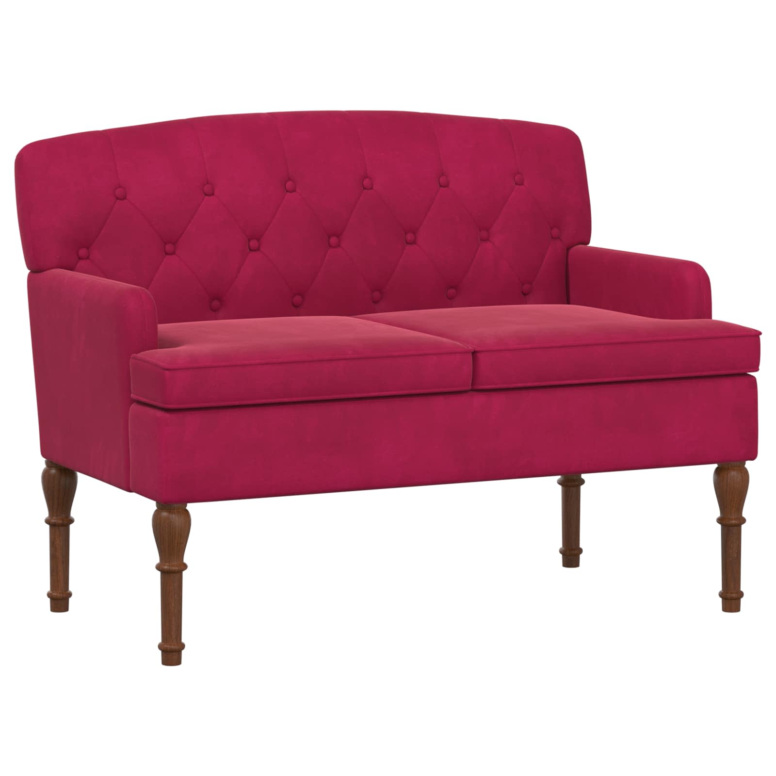 Love seat με κουμπιά Κόκκινο 111 x 65 x 79 εκ Βελούδο