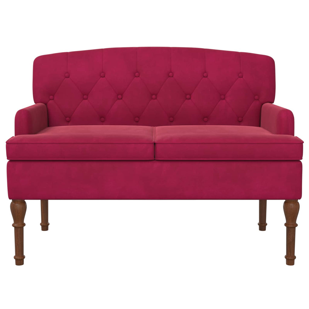 Love seat με κουμπιά Κόκκινο 111 x 65 x 79 εκ Βελούδο
