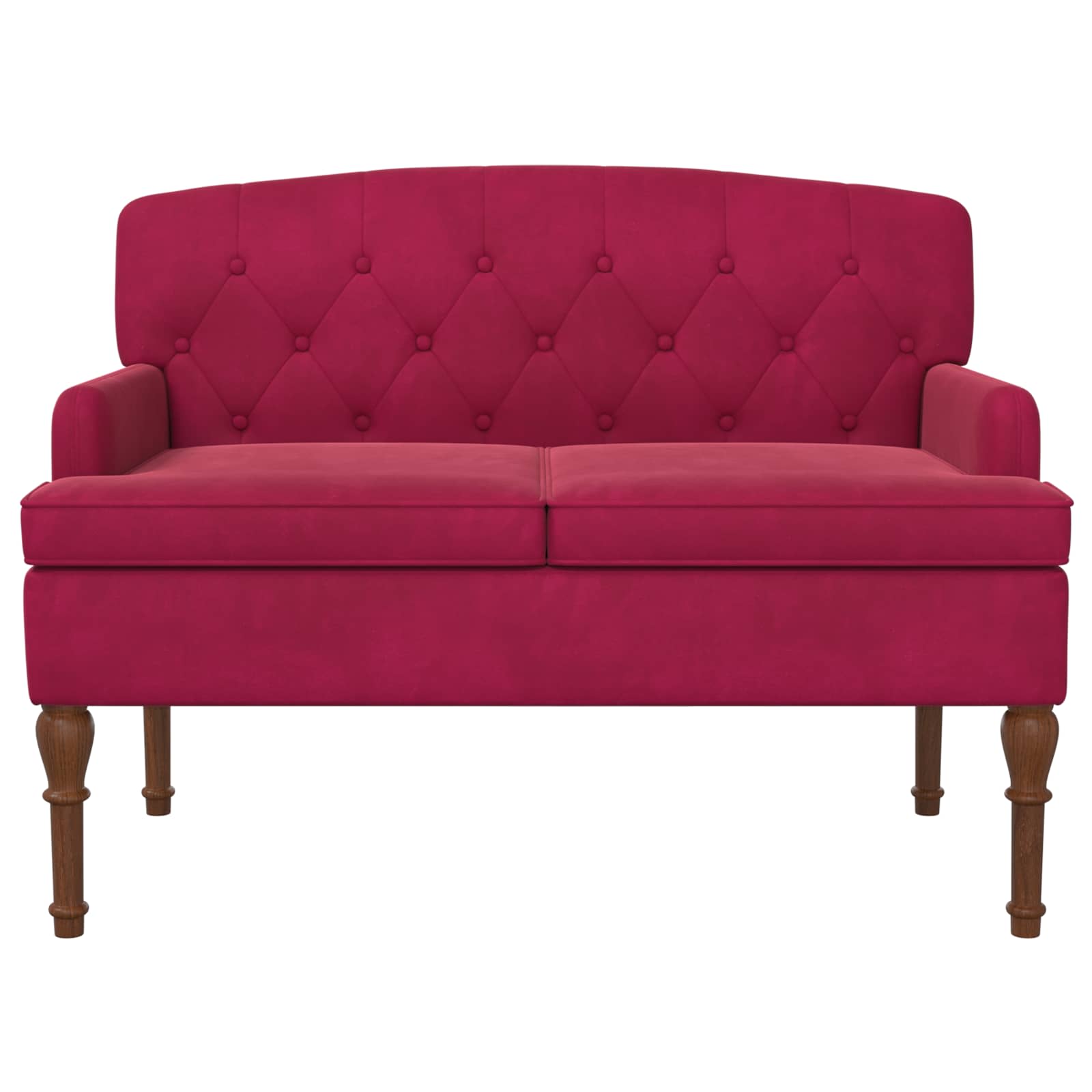 Love seat με κουμπιά Κόκκινο 111 x 65 x 79 εκ Βελούδο