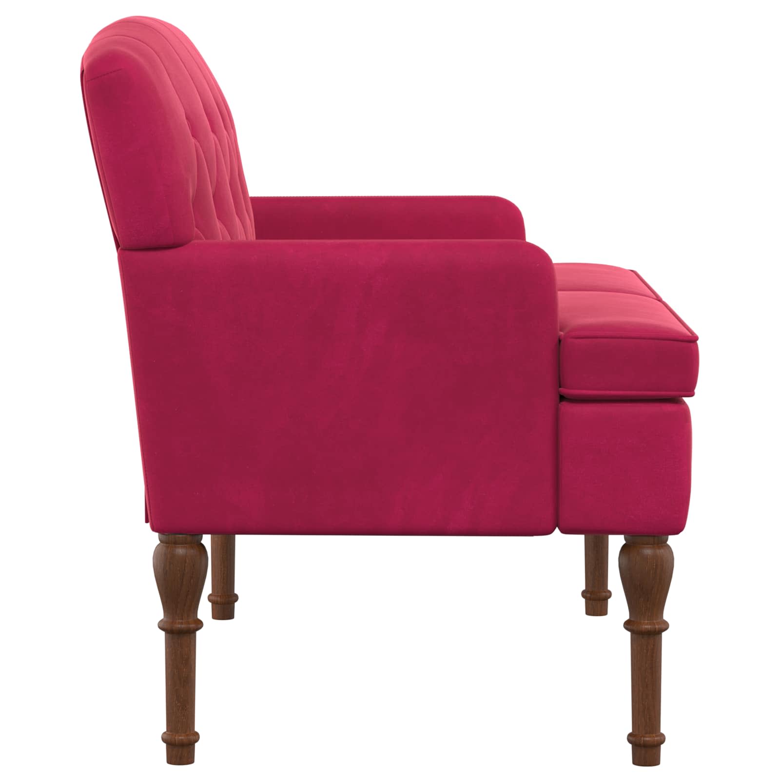 Love seat με κουμπιά Κόκκινο 111 x 65 x 79 εκ Βελούδο
