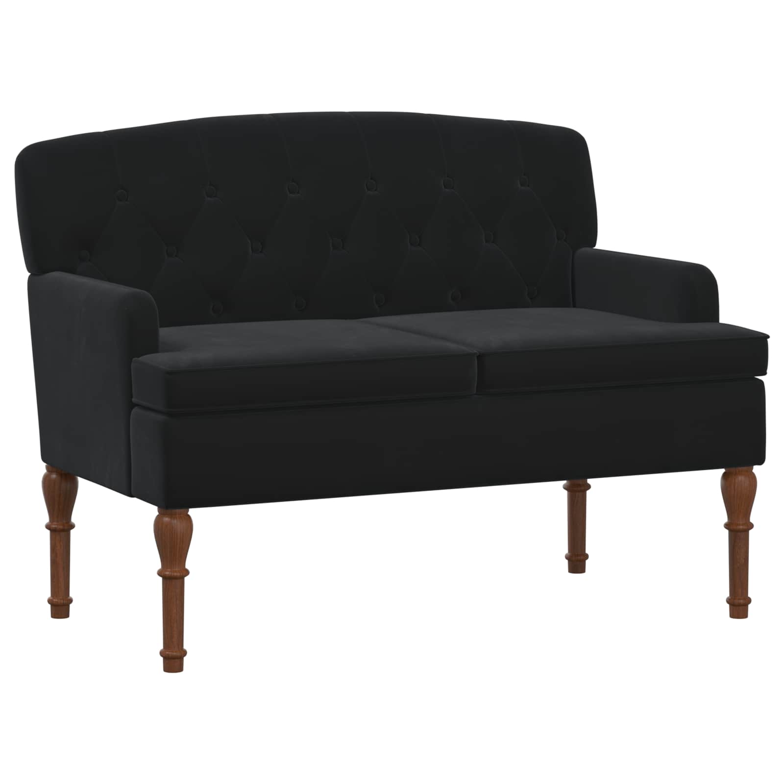 Love seat με κουμπιά Μαύρο 111 x 65 x 79 εκ Βελούδο