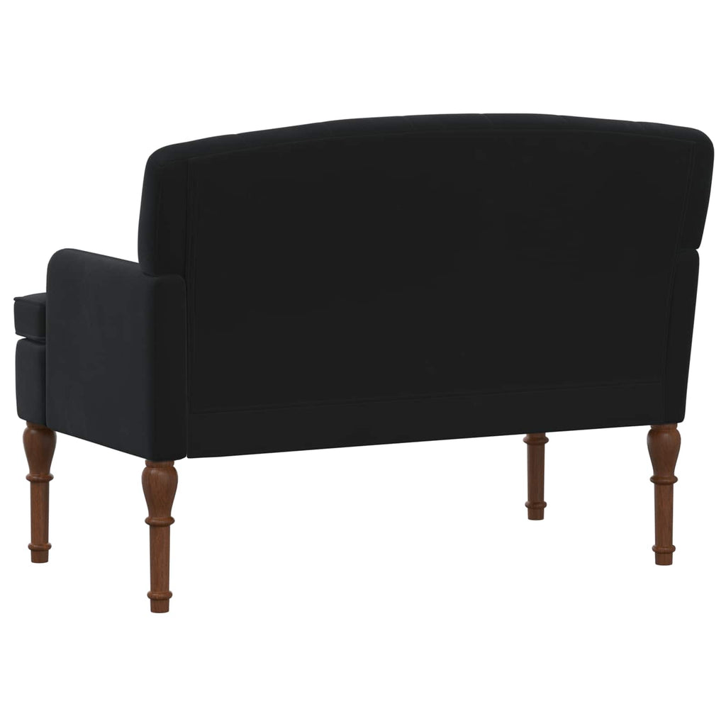 Love seat με κουμπιά Μαύρο 111 x 65 x 79 εκ Βελούδο