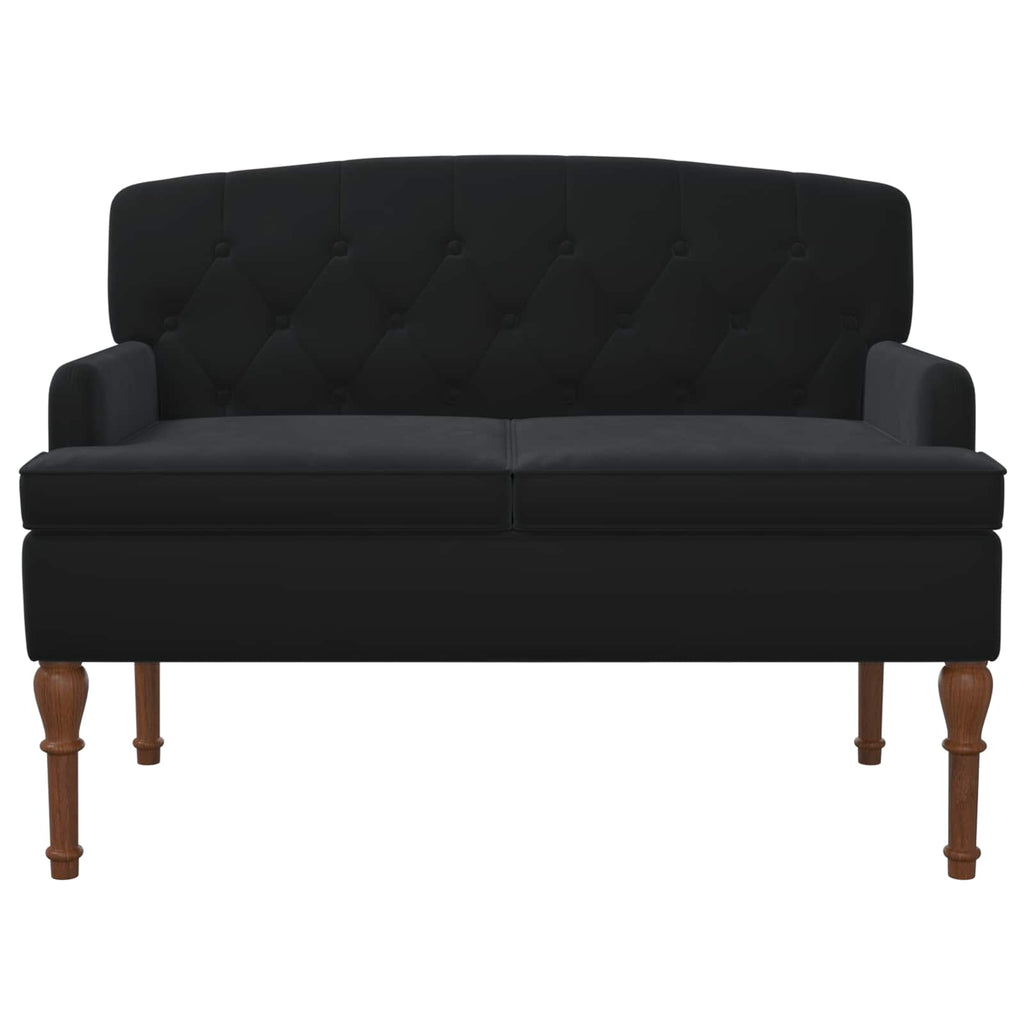 Love seat με κουμπιά Μαύρο 111 x 65 x 79 εκ Βελούδο