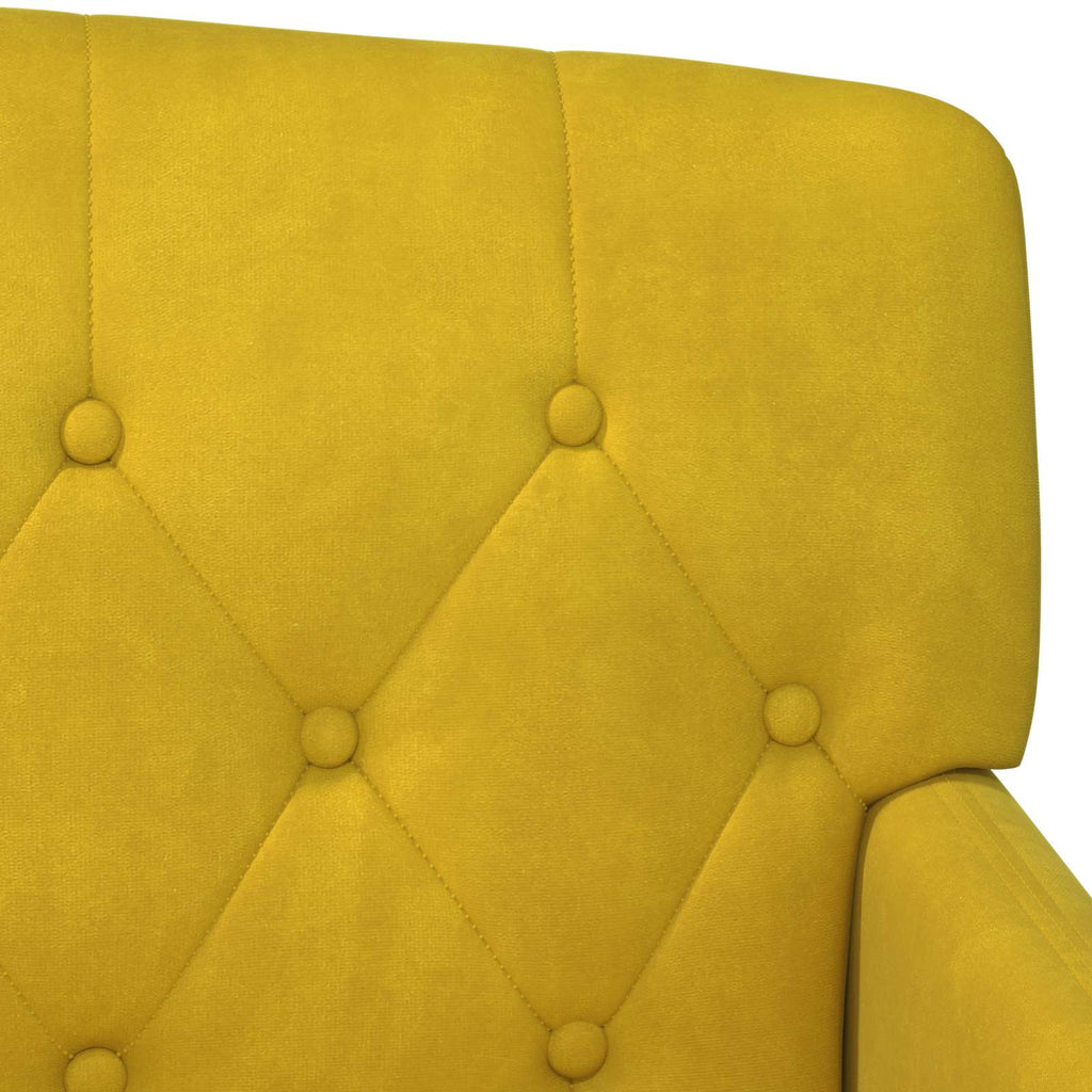 Love seat με κουμπιά Απαλό Κίτρινο 111 x 65 x 79 εκ Βελούδο