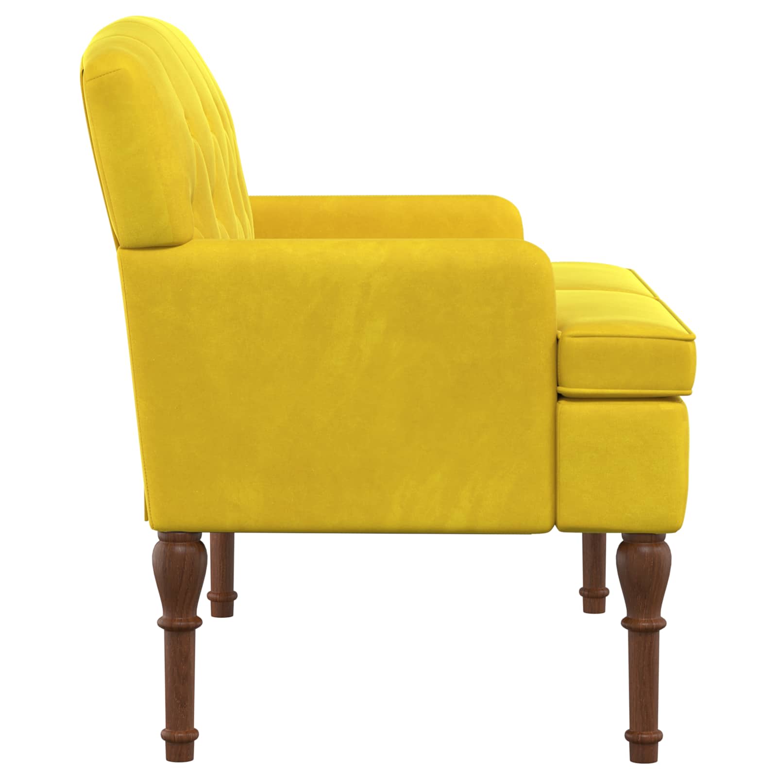 Love seat με κουμπιά Απαλό Κίτρινο 111 x 65 x 79 εκ Βελούδο