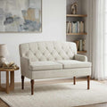 Love seat με κουμπιά Κρεμ 111 x 65 x 79 εκ Βελούδο