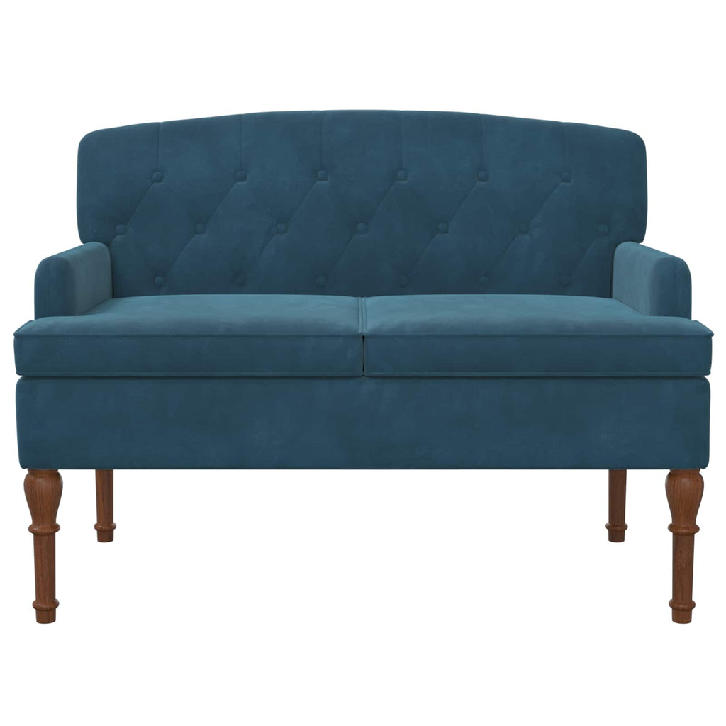 Love seat με κουμπιά Μπλε 111 x 65 x 79 εκ Βελούδο