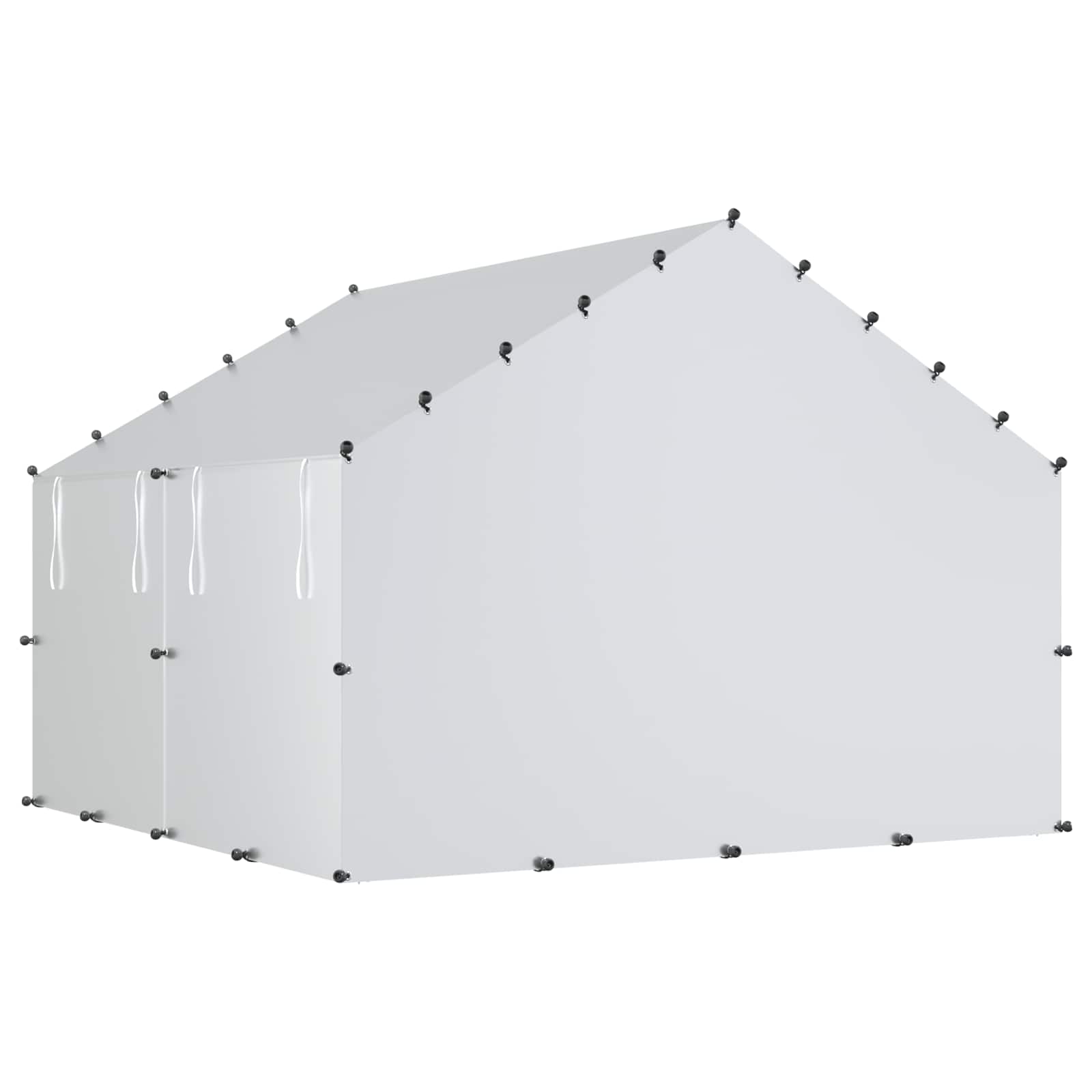 Κοτέτσι με Οροφή Ασημί 200 x 200 x 150 cm Γαλβανισμένος Χάλυβας