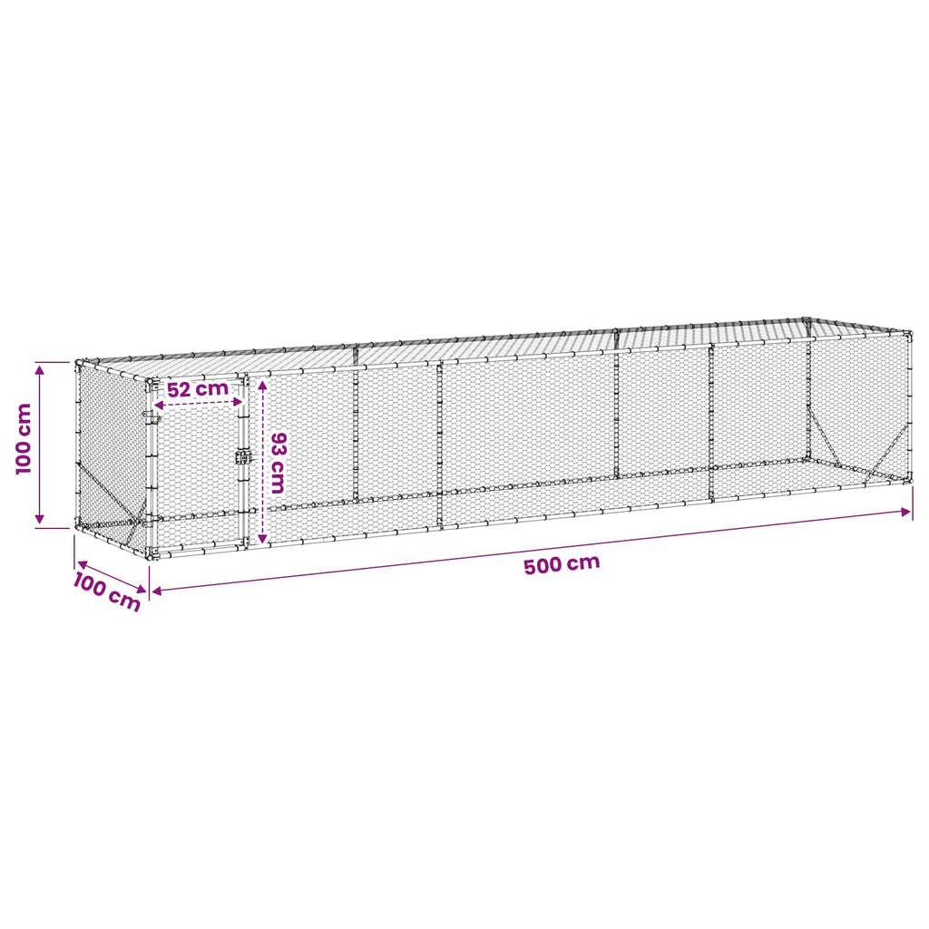 Κουτί Κοτόπουλου Ασημί 500 x 100 x 100 cm Γαλβανισμένος Χάλυβας