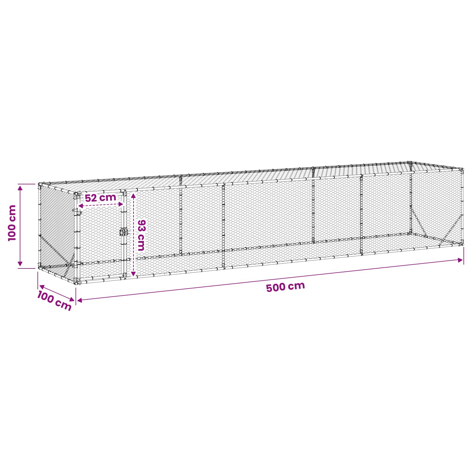Κουτί Κοτόπουλου Ασημί 500 x 100 x 100 cm Γαλβανισμένος Χάλυβας