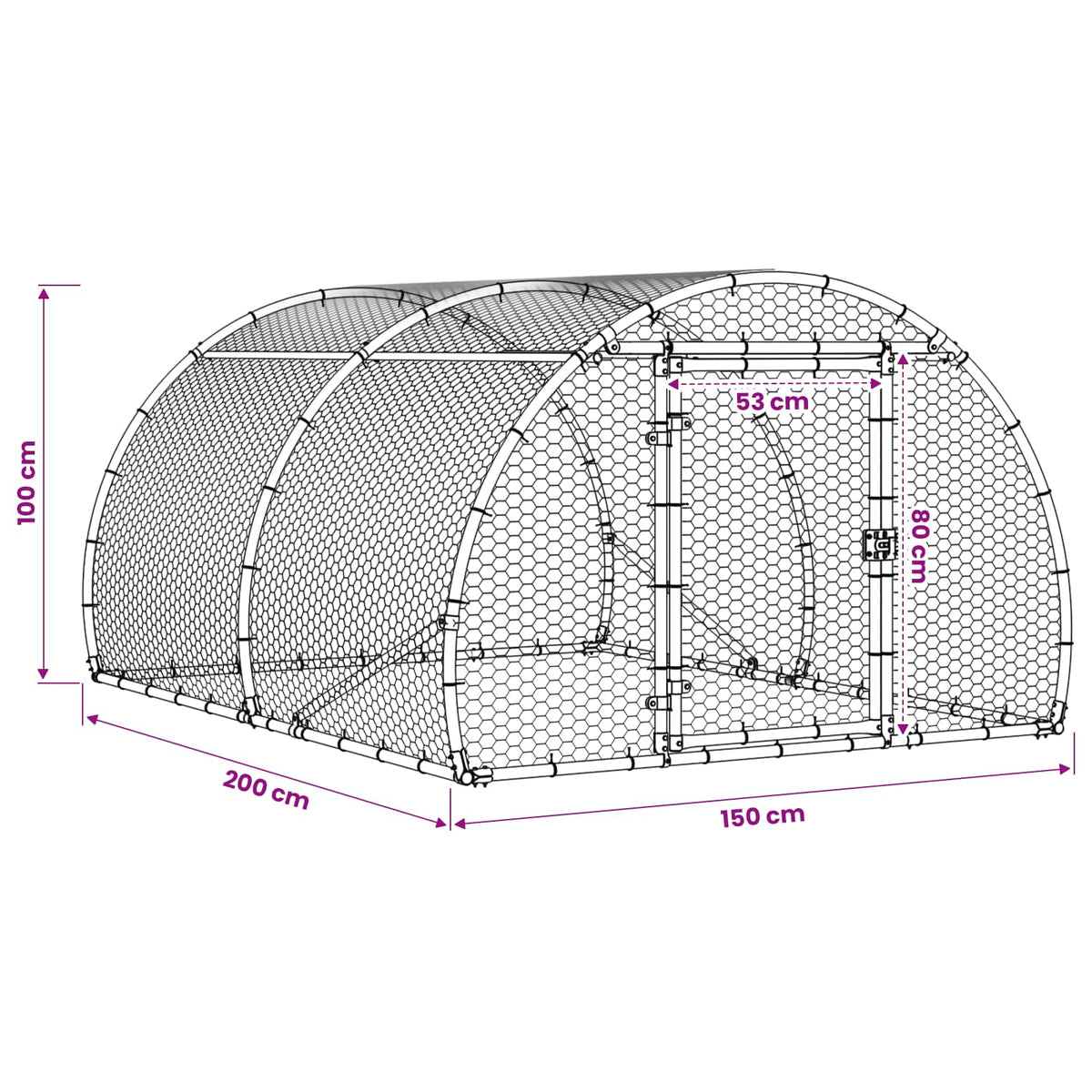 Κοτέτσι Ασημί 200 x 150 x 100 cm Γαλβανισμένος Χάλυβας