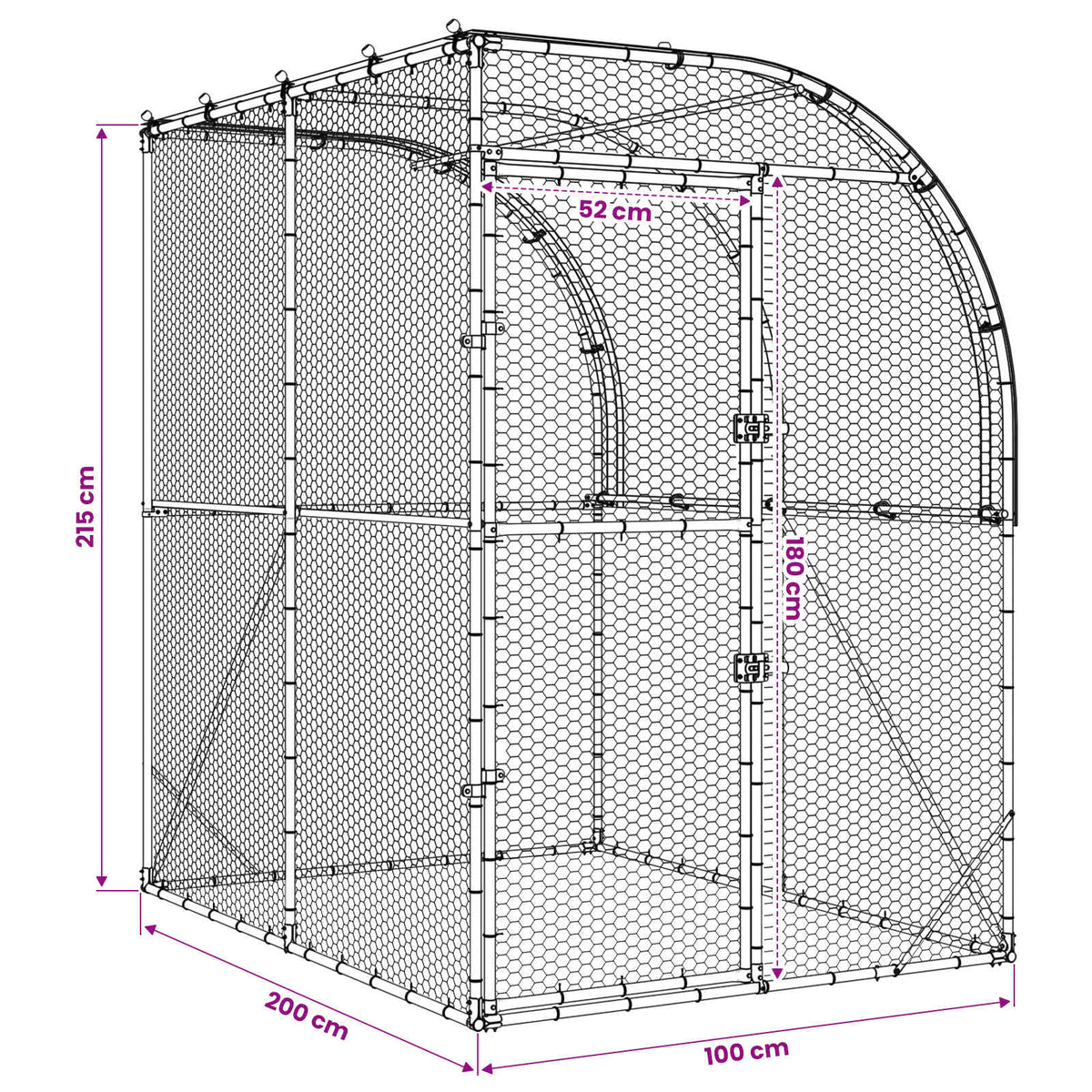Κοτέτσι Ασημί 200 x 200 x 215 εκ Γαλβανισμένος Χάλυβας
