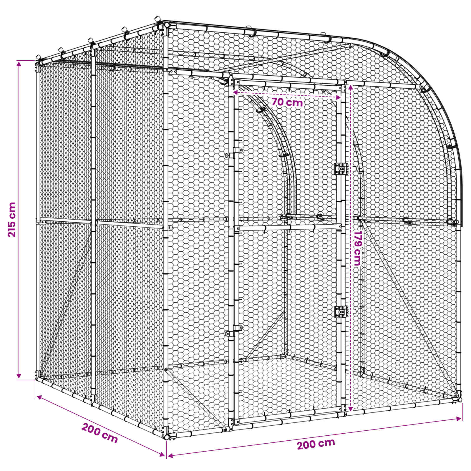 Κοτέτσι Ασημί 200 x 200 x 215 εκ Γαλβανισμένος Χάλυβας