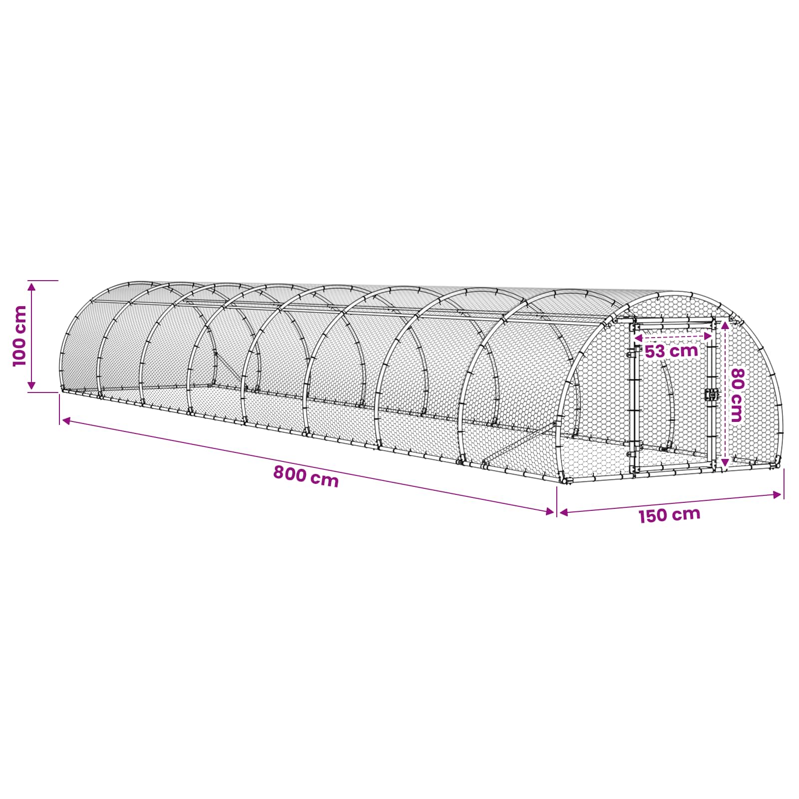 Κοτέτσι Ασημί 800 x 150 x 100 εκ. Γαλβανισμένος Χάλυβας
