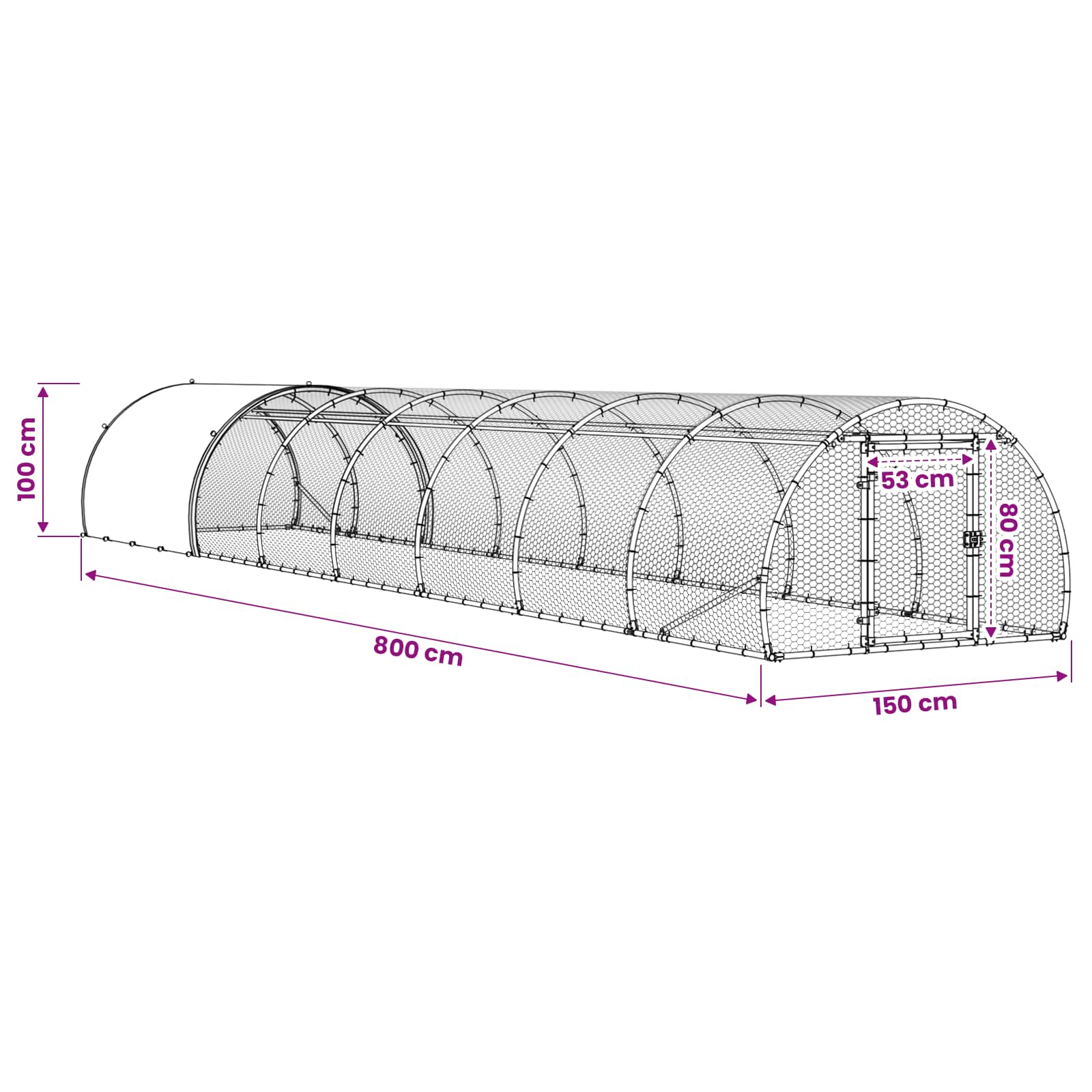 Κοτέτσι Ασημί 800 x 150 x 100 εκ. Γαλβανισμένος Χάλυβας