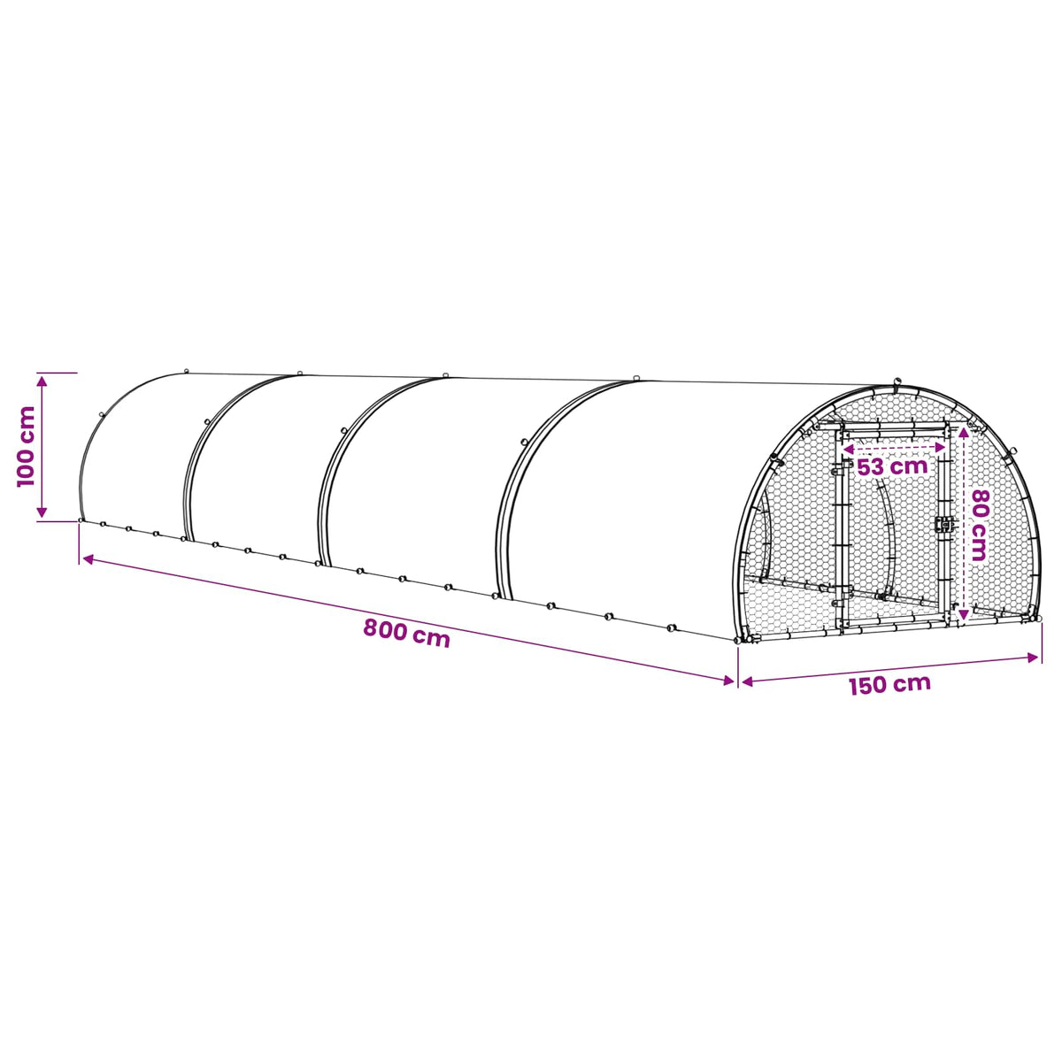 Κοτέτσι Ασημί 800 x 150 x 100 εκ. Γαλβανισμένος Χάλυβας