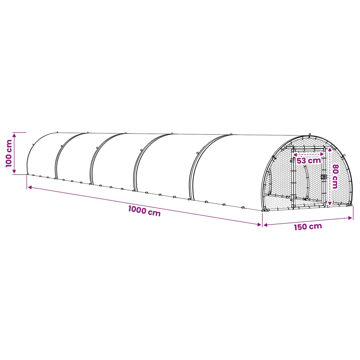 Κοτέτσι Ασημί 1000 x 150 x 100 εκ. Γαλβανισμένος Χάλυβας
