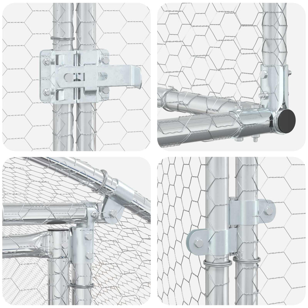 Κοτέτσι Ασημί 1200 x 200 x 200 εκ. Γαλβανισμένος Χάλυβας