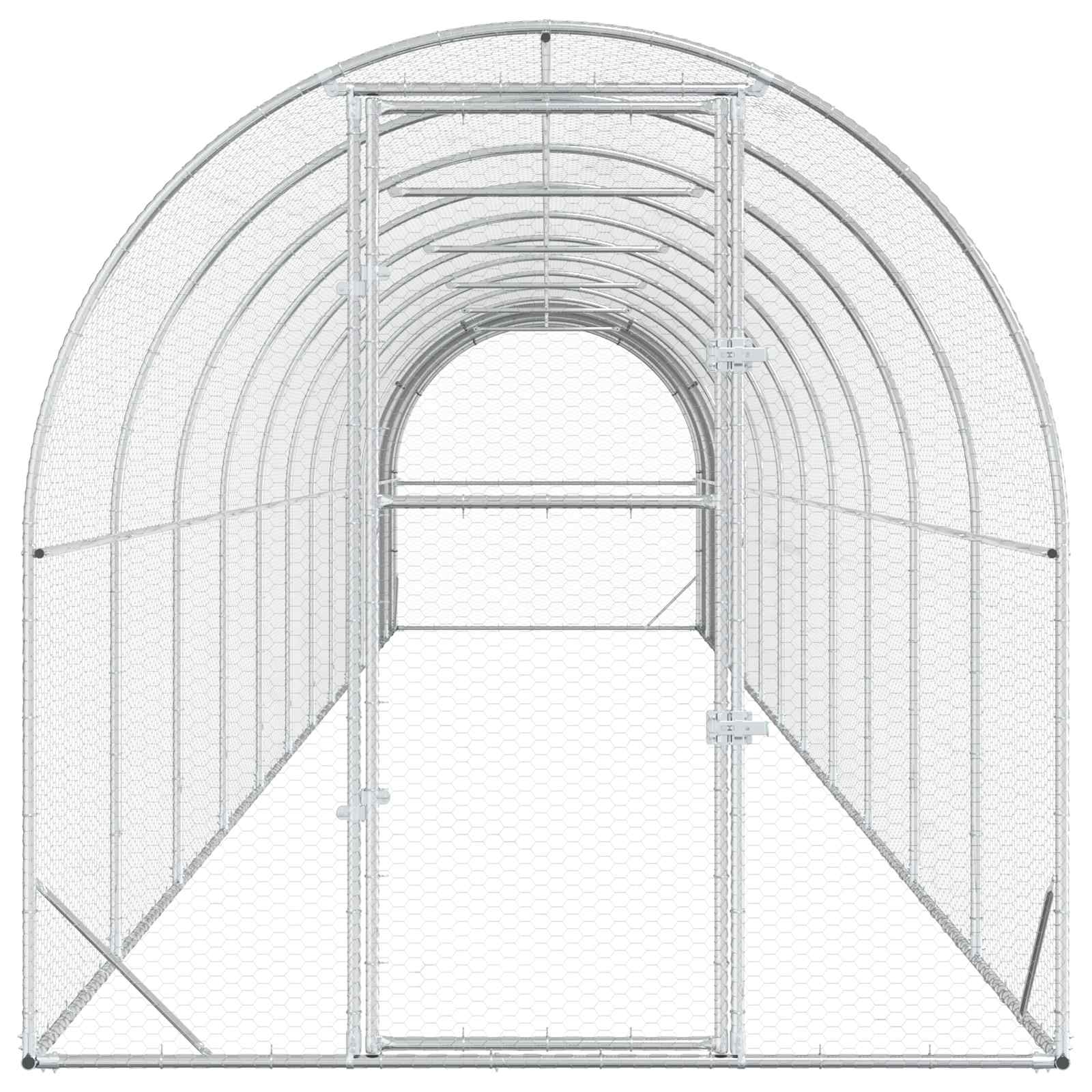 Κοτέτσι Ασημί 1200 x 200 x 200 εκ. Γαλβανισμένος Χάλυβας