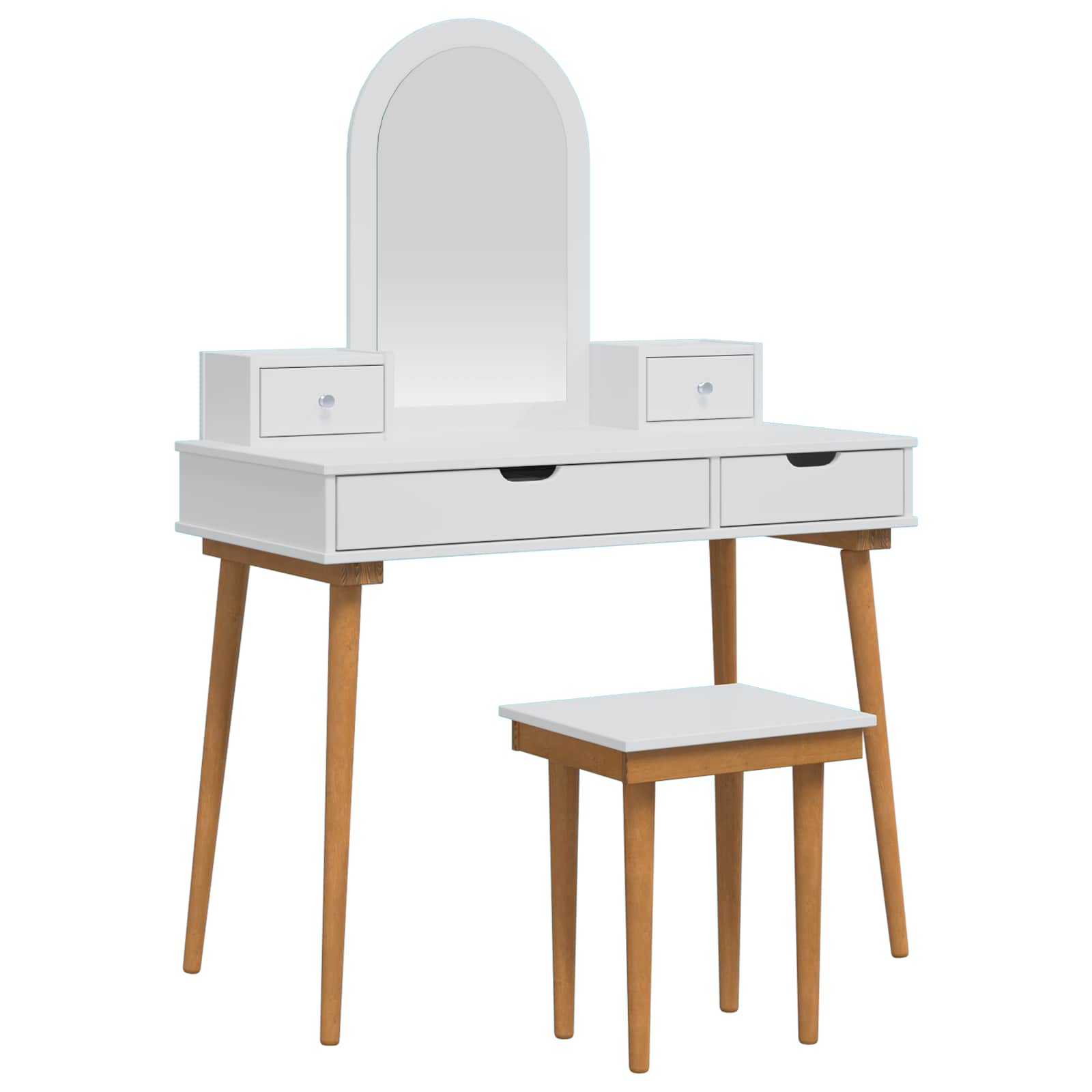 Σετ Τραπεζιού Μακιγιάζ FAUSKE 5 τμχ. Λευκό 100 x 50 x 143 εκ